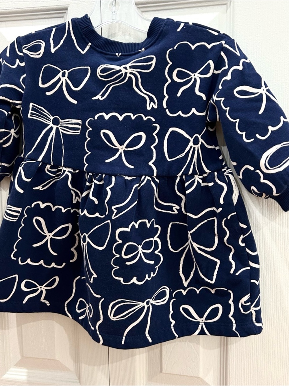 NEXT Baby Bow Print Dress – 12–18 Months – Navy Blue - Picture 6 of 6